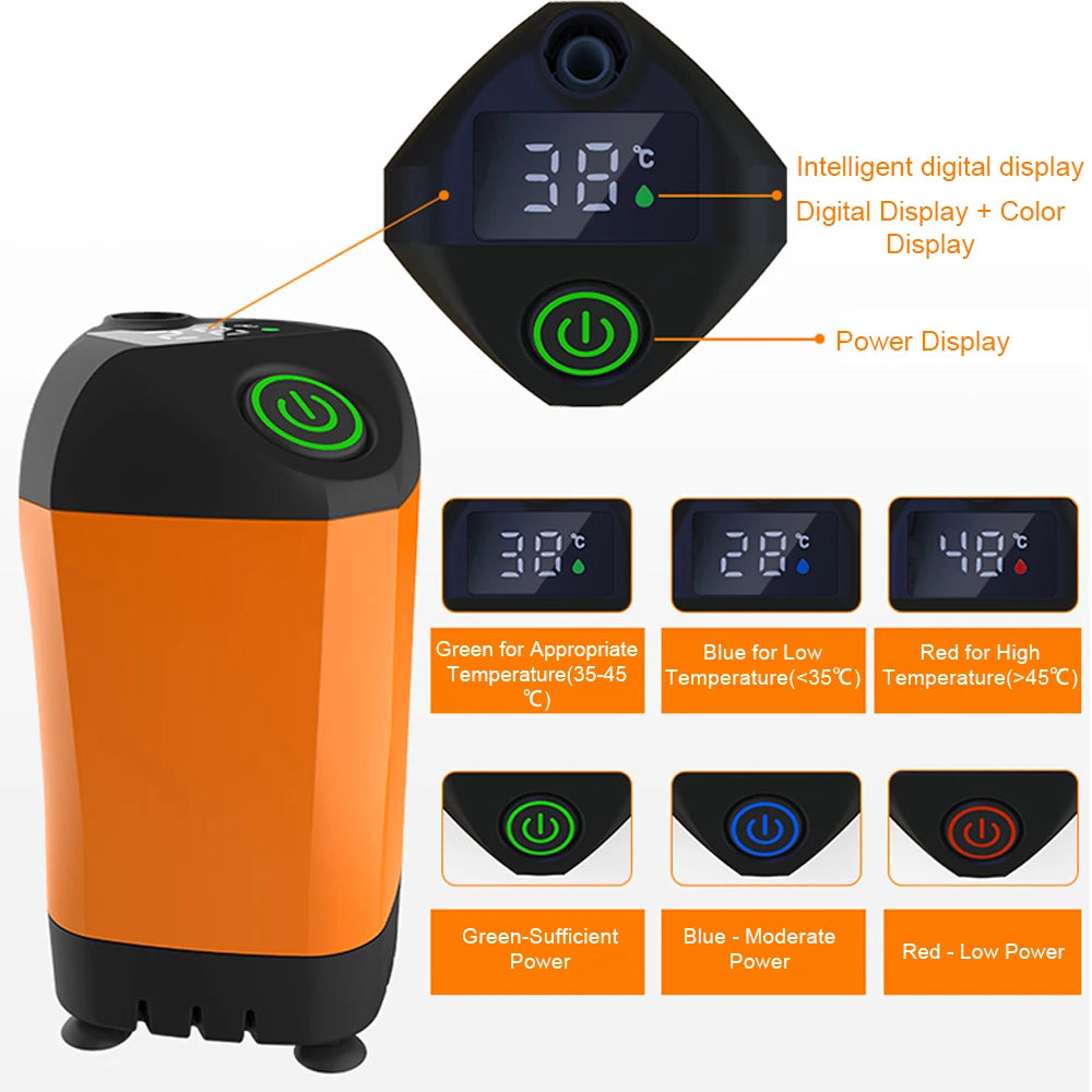 Portable Outdoor Shower with Built-In Temperature Display and Rechargeable Pump
