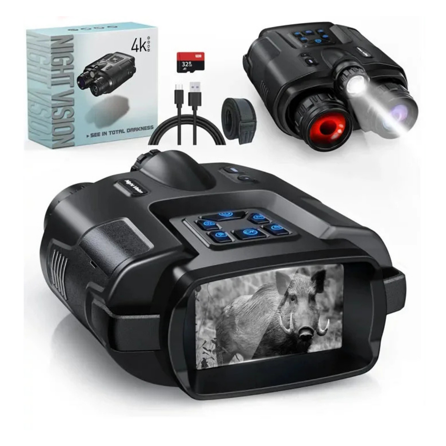 Rechargeable 4K Night Vision Binoculars