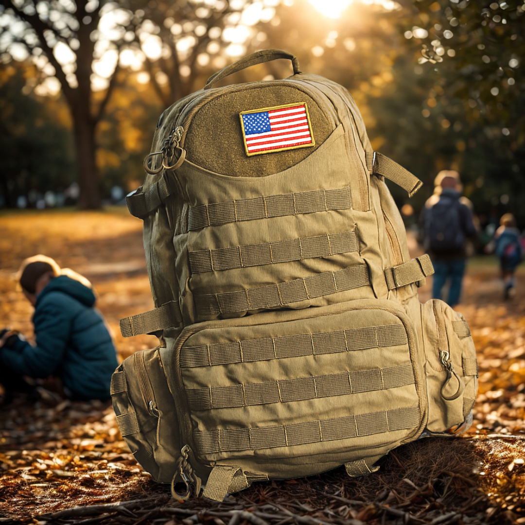 Tactical Dad Daypack & Green Tshirt