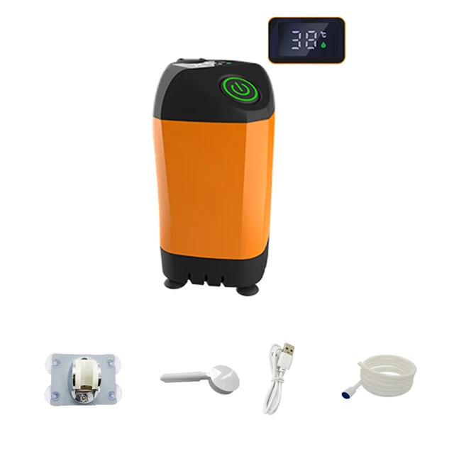 Portable Outdoor Shower with Built-In Temperature Display and Rechargeable Pump
