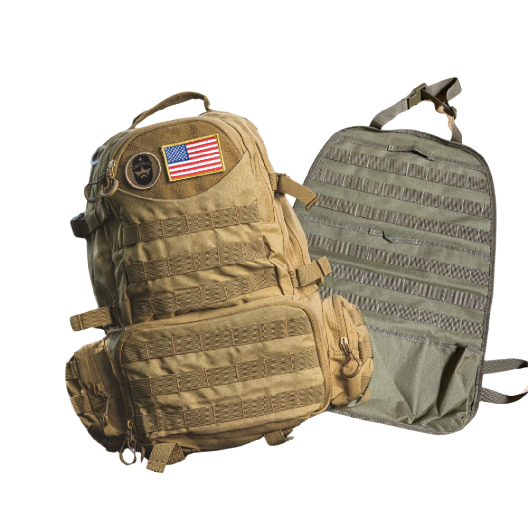 Tactical Dad Diaperbag/Daypack with Tactical Dad Car Seat Organizer