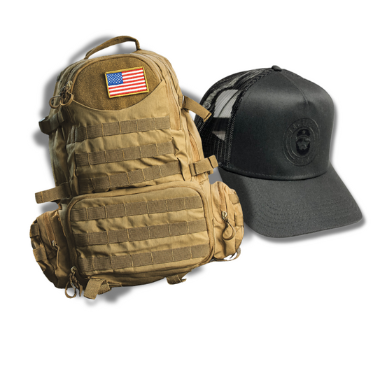 Tactical Dad Diaperbag/Daypack with Tactical Dad Iconic Black Trucker Hat