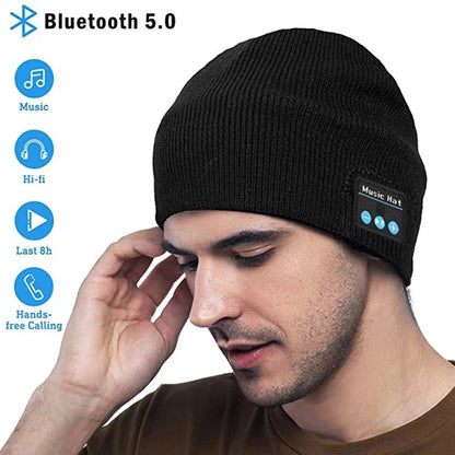 Wireless Bluetooth Beanie Hat with Built-In Speakers and Microphone