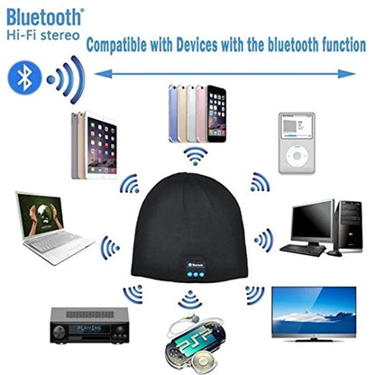 Wireless Bluetooth Beanie Hat with Built-In Speakers and Microphone