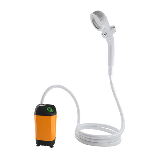 Portable Outdoor Shower with Built-In Temperature Display and Rechargeable Pump