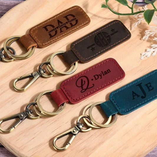 Personalized Leather Keychain