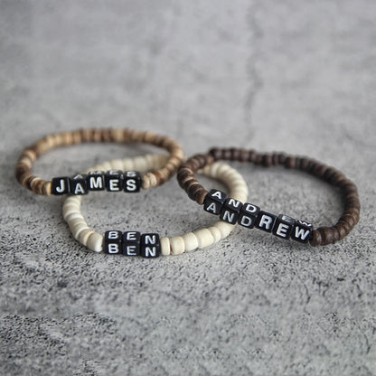 Personalized Coconut Shell Bracelet