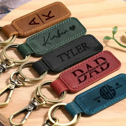 Personalized Leather Keychain