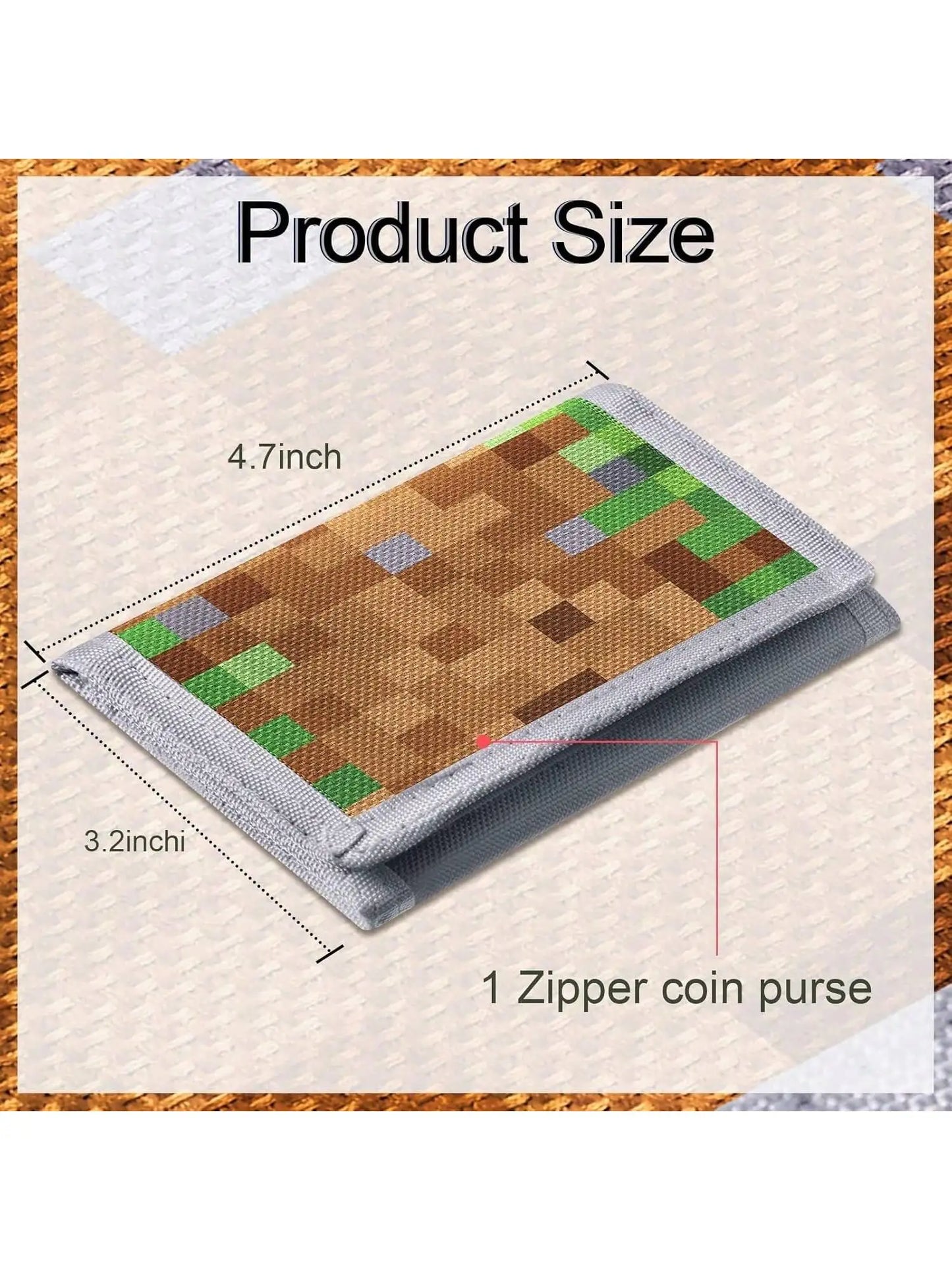 Kids Pixel Block Trifold Wallet
