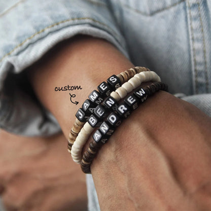 Personalized Coconut Shell Bracelet