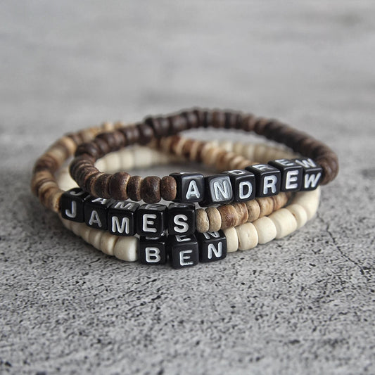 Personalized Coconut Shell Bracelet